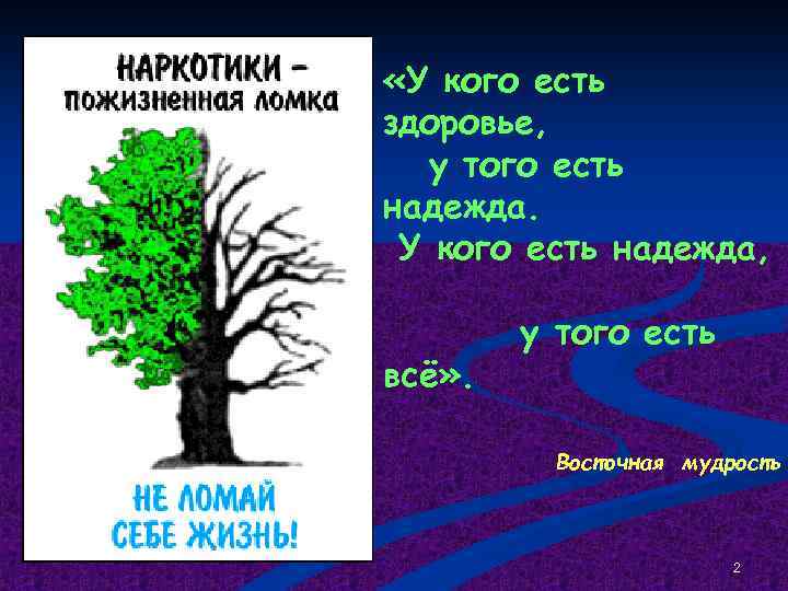  «У кого есть здоровье, у того есть надежда. У кого есть надежда, всё»