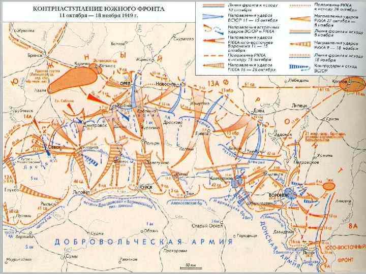 Сентябрь – октябрь 1919 года – белые берут Курск, Орел и Тулу 11 октября