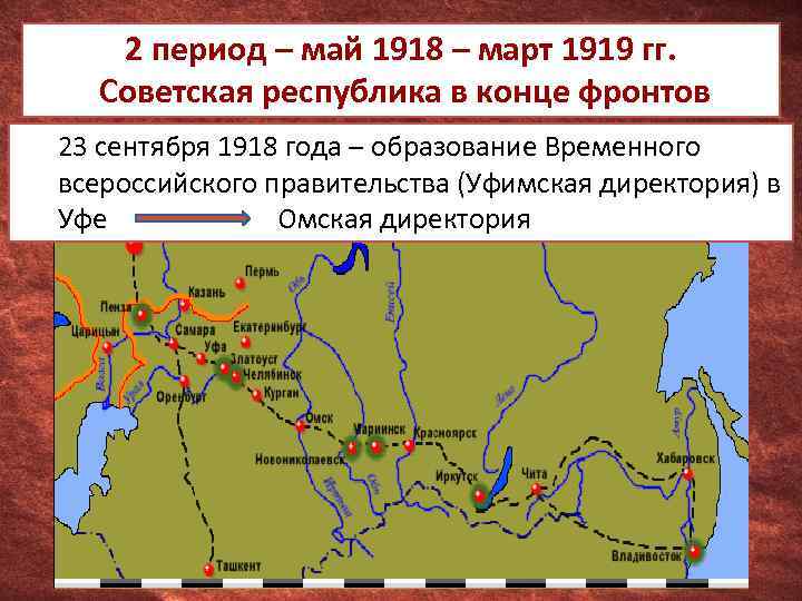 2 период – май 1918 – март 1919 гг. Советская республика в конце фронтов