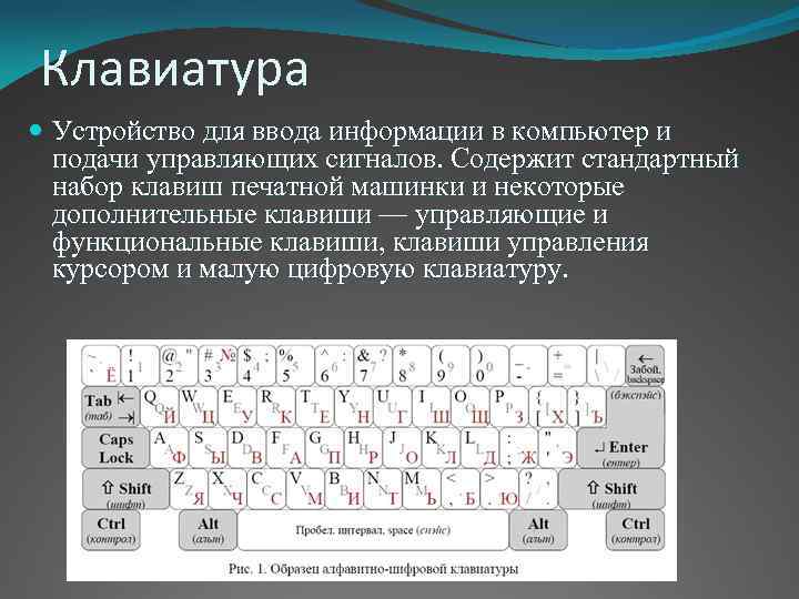 Внешние устройства клавиатура. Конструкция клавиатуры. Клавиатура как устройство ввода информации.