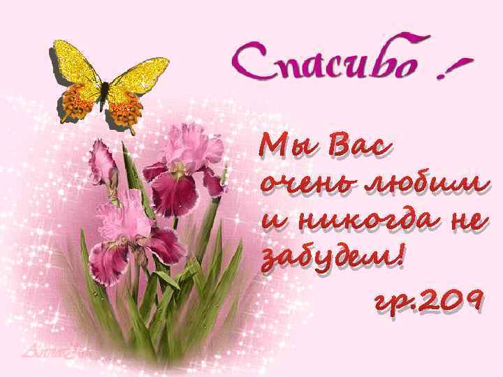 Мы Вас очень любим и никогда не забудем! гр. 209 