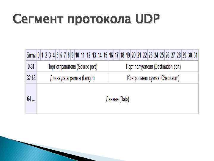 Сегмент протокола UDP 