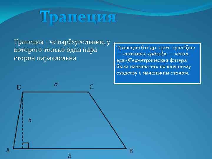 Основание любой трапеции параллельно