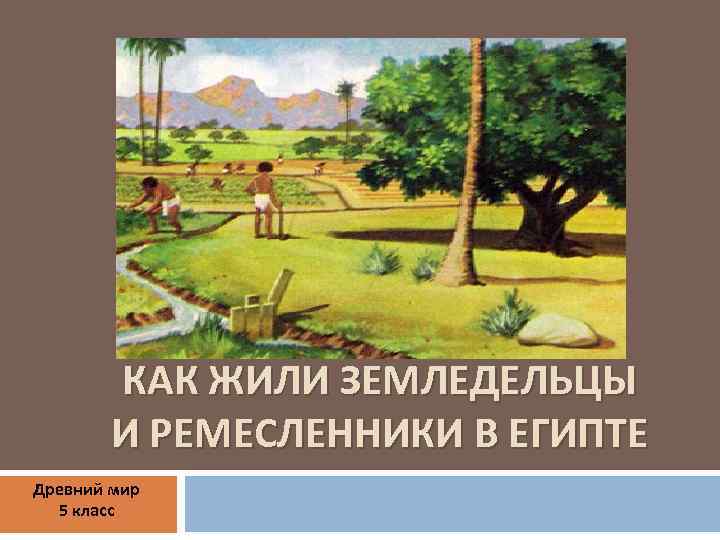 КАК ЖИЛИ ЗЕМЛЕДЕЛЬЦЫ И РЕМЕСЛЕННИКИ В ЕГИПТЕ Древний мир 5 класс 