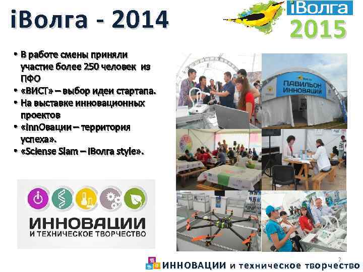 i. Волга - 2014 2015 • В работе смены приняли участие более 250 человек