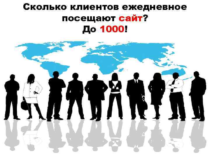 Сколько клиентов ежедневное посещают сайт? До 1000! 