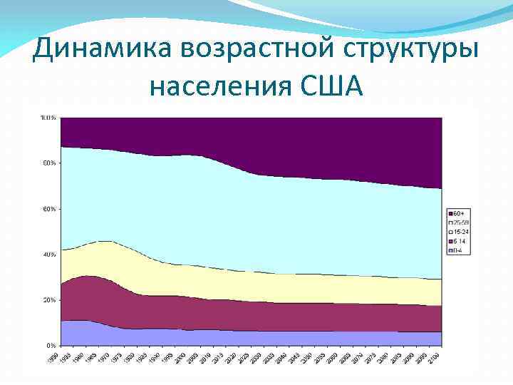 Динамика возрастной структуры населения США 