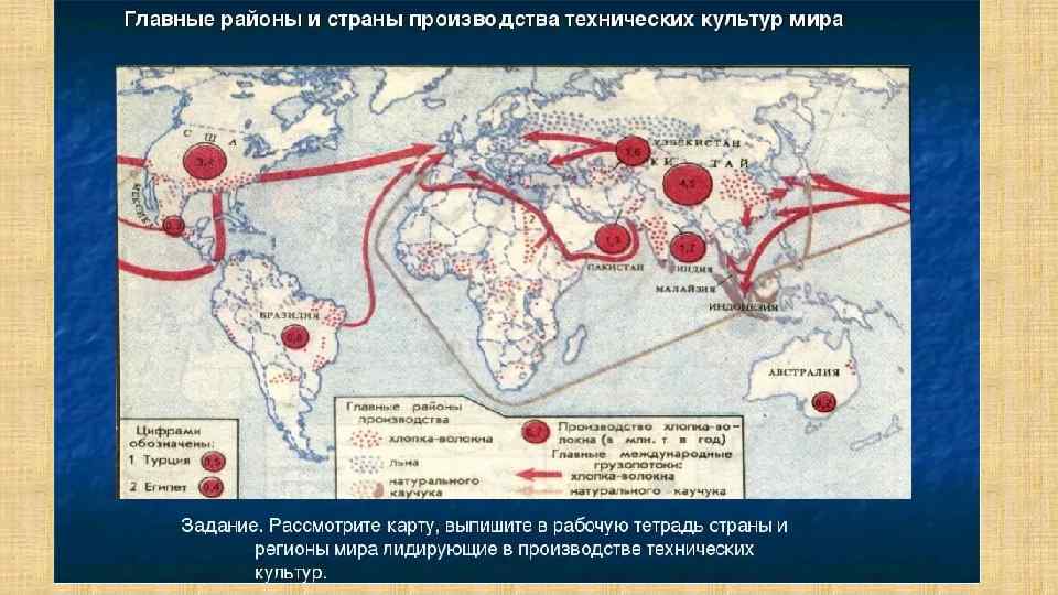 Основные районы производства