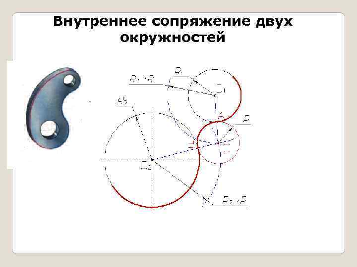 Внутреннее сопряжение двух окружностей 