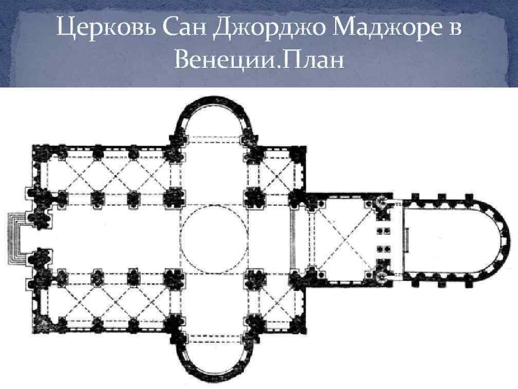 Церковь Сан Джорджо Маджоре в Венеции. План 