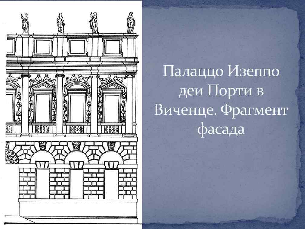 Палаццо Изеппо деи Порти в Виченце. Фрагмент фасада 