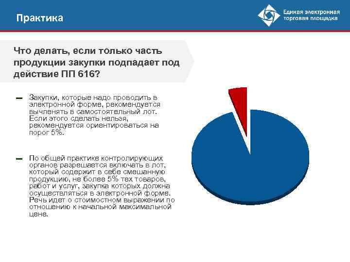 Практика Что делать, если только часть продукции закупки подпадает под действие ПП 616? ▬
