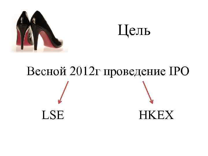 Цель Весной 2012 г проведение IPO LSE HKEX 