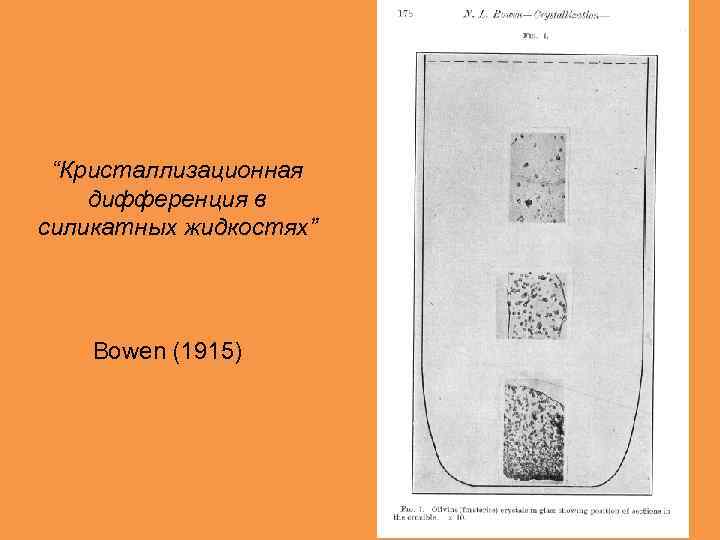 “Кристаллизационная дифференция в силикатных жидкостях” Bowen (1915) 