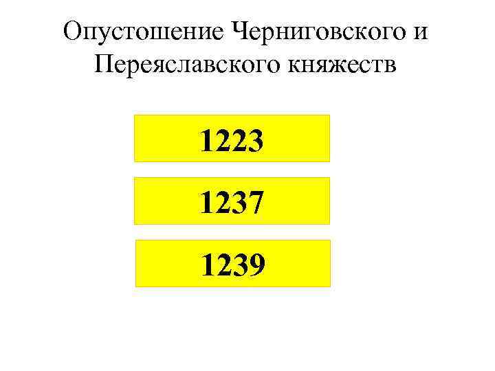 Опустошение Черниговского и Переяславского княжеств 1223 1237 1239 