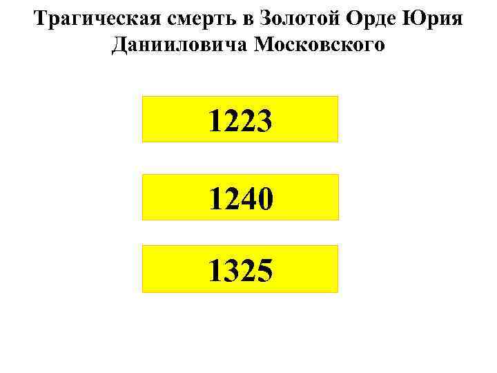 Трагическая смерть в Золотой Орде Юрия Данииловича Московского 1223 1240 1325 