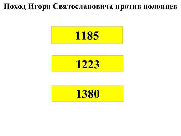 Поход Игоря Святославовича против половцев 1185 1223 1380 