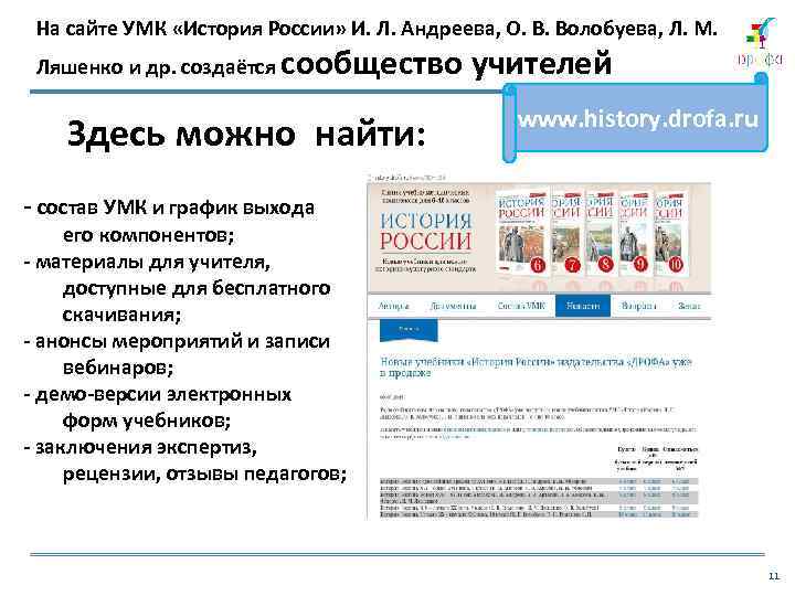 На сайте УМК «История России» И. Л. Андреева, О. В. Волобуева, Л. М. Ляшенко