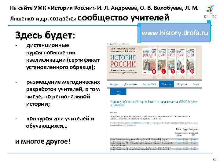 На сайте УМК «История России» И. Л. Андреева, О. В. Волобуева, Л. М. Ляшенко