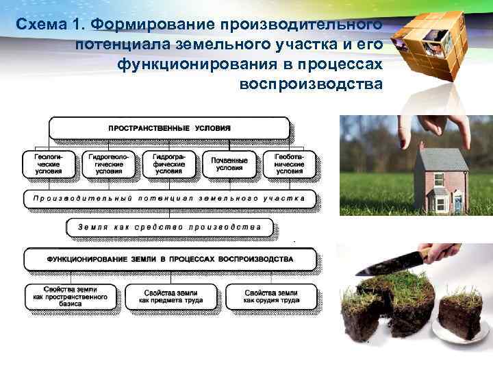 LOGO Схема 1. Формирование производительного потенциала земельного участка и его функционирования в процессах воспроизводства