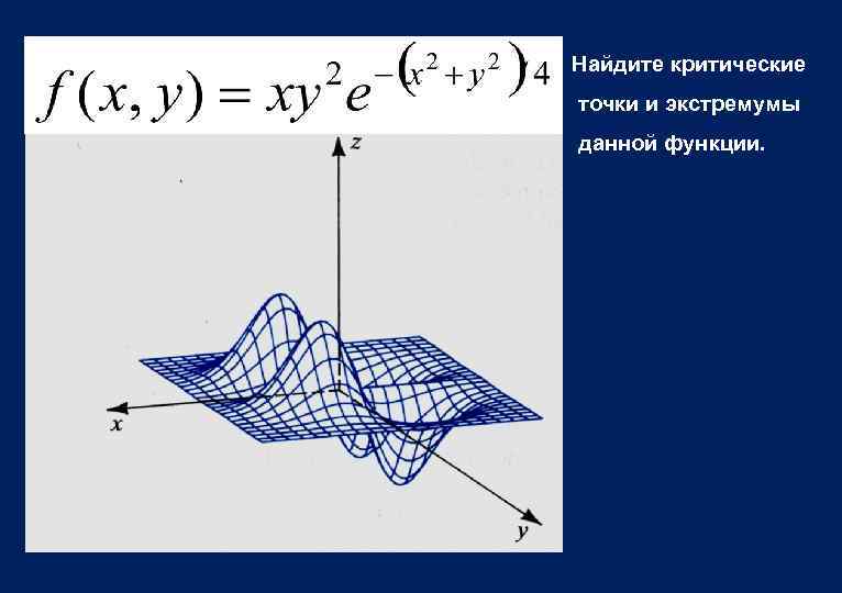 Найдите критические точки и экстремумы данной функции. 