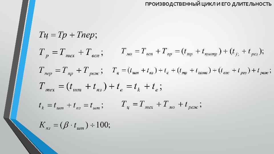 ПРОИЗВОДСТВЕННЫЙ ЦИКЛ И ЕГО ДЛИТЕЛЬНОСТЬ 