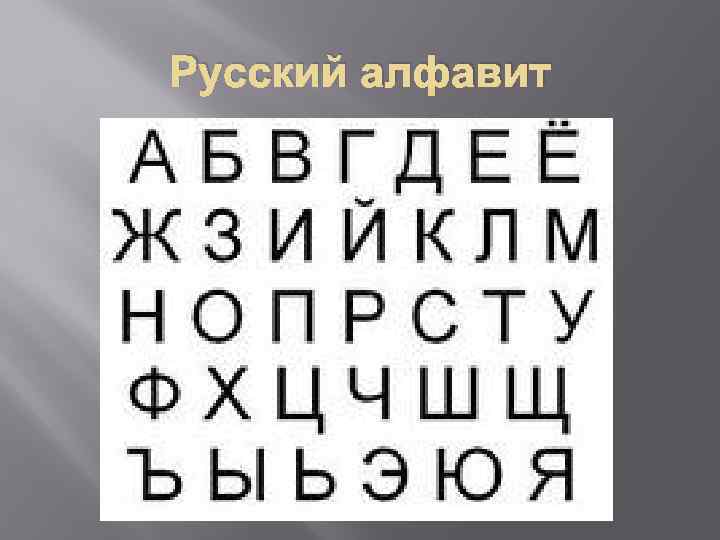 Русский алфавит 