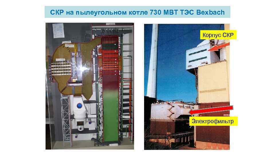 СКР на пылеугольном котле 730 МВТ ТЭС Bexbach Корпус СКР Электрофильтр 