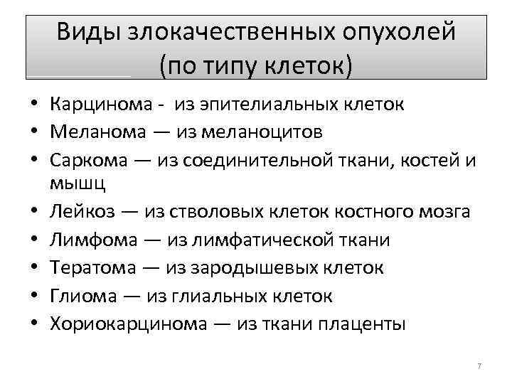 Виды опухолей. Злокачественные опухоли названия. Формы злокачественных опухолей. Основные типы злокачественных новообразований.