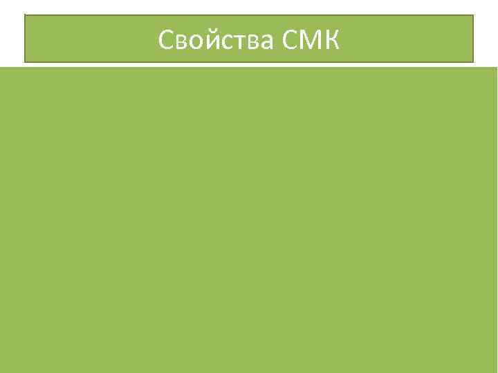 Свойства СМК 