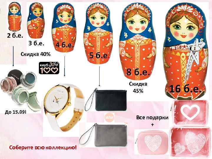 2 б. е. 3 б. е. 4 б. е. Скидка 40% 5 б. е.