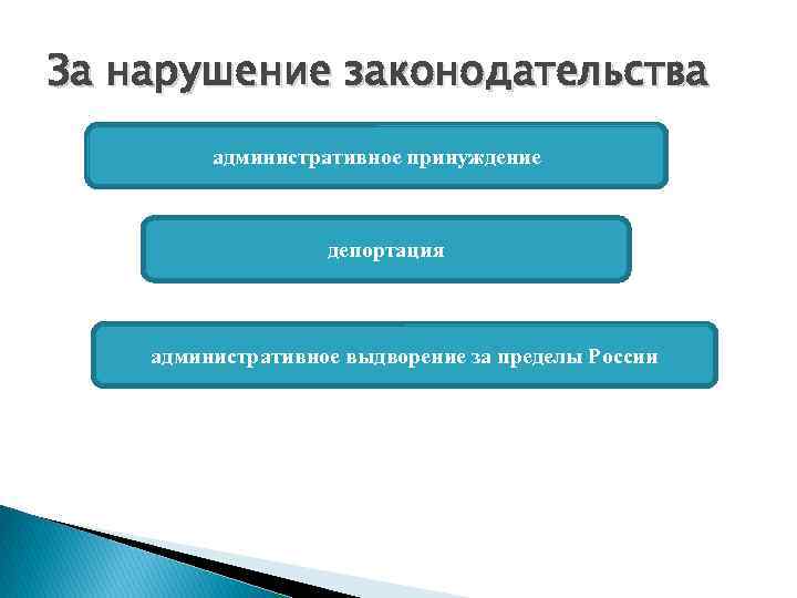 За нарушение законодательства административное принуждение депортация административное выдворение за пределы России 