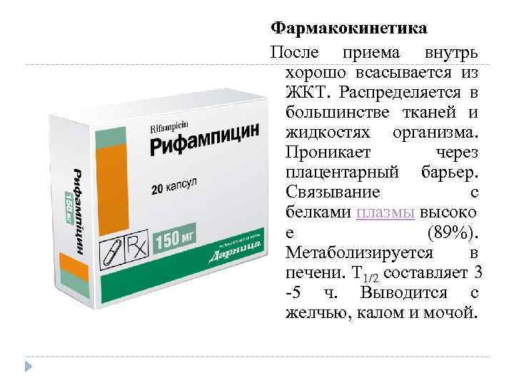 Фармакокинетика После приема внутрь хорошо всасывается из ЖКТ. Распределяется в большинстве тканей и жидкостях