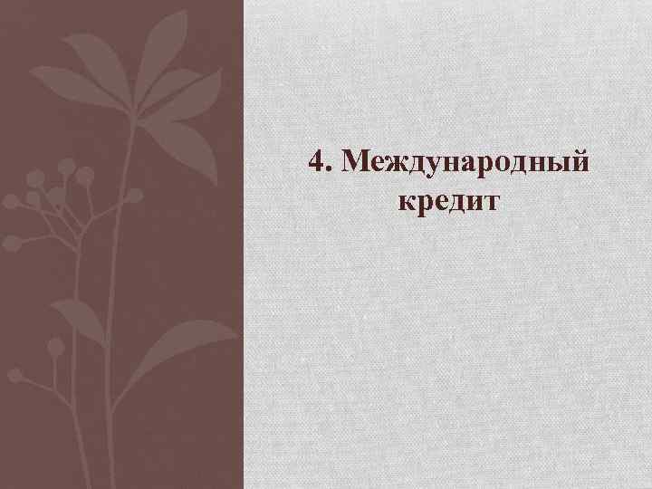 4. Международный кредит 