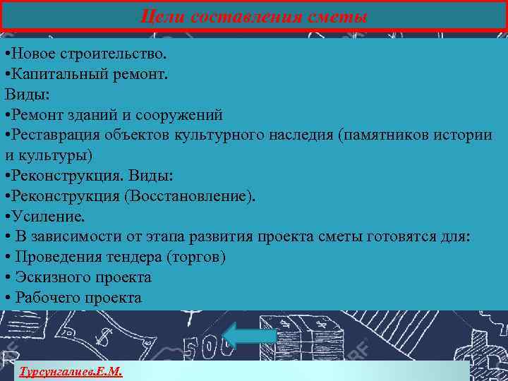 Цели составления сметы • Новое строительство. • Капитальный ремонт. Виды: • Ремонт зданий и