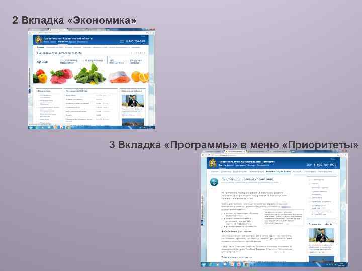 2 Вкладка «Экономика» 3 Вкладка «Программы» в меню «Приоритеты» 