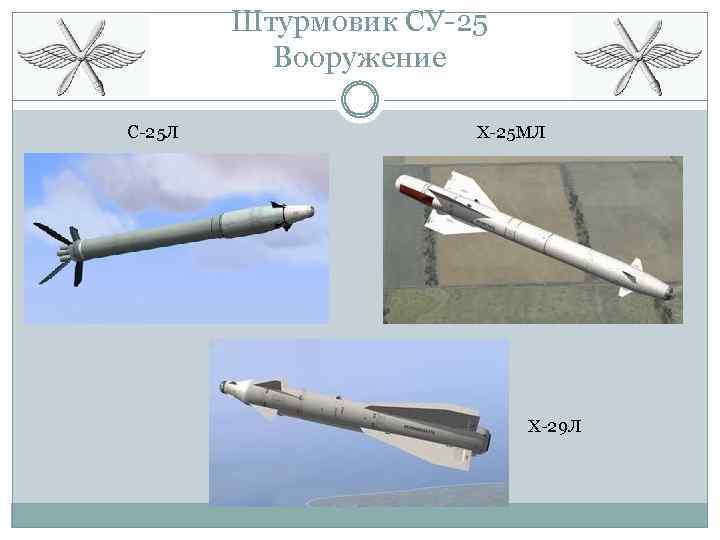 Штурмовик СУ-25 Вооружение С-25 Л Х-25 МЛ Х-29 Л 