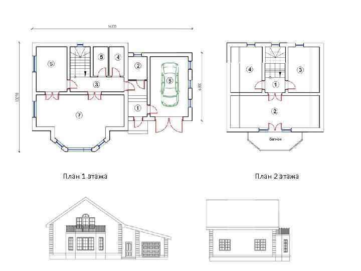 План 1 этажа План 2 этажа 