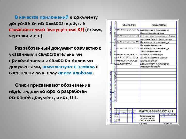 Перечень графического материала с точным указанием обязательных чертежей