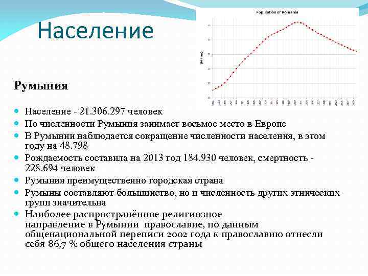 Население страны румыния