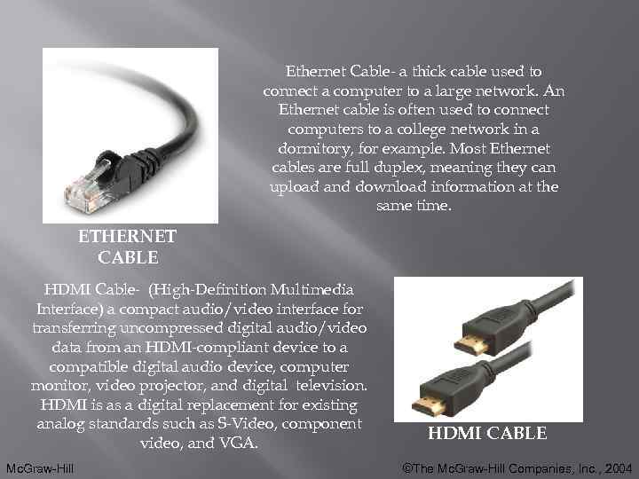 Ethernet Cable- a thick cable used to connect a computer to a large network.