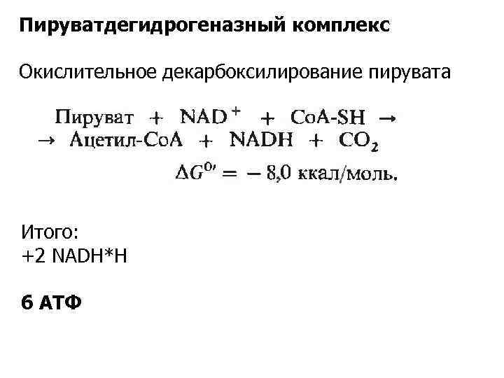 Структурно функциональная организация пируватдегидрогеназного комплекса схема