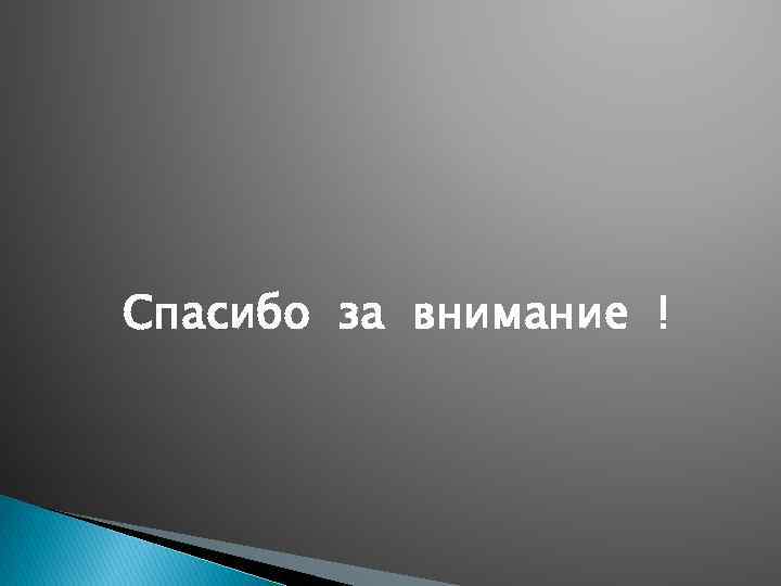 Спасибо за внимание ! 
