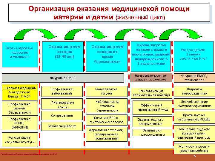 Организация оказания медицинской помощи матерям и детям (жизненный цикл) Охрана здоровья подростков и молодежи