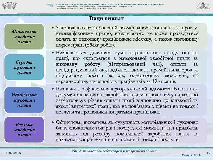 Види виплат Мінімальна заробітна плата Середня заробітна плата Номінальна заробітна плата Реальна заробітна плата