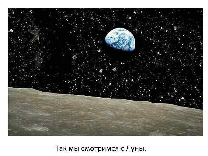 Так мы смотримся с Луны. 