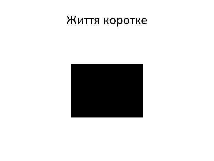 Життя коротке 