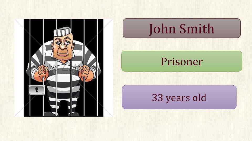 John Smith Prisoner 33 years old 