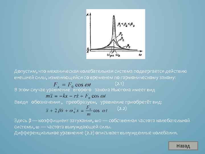 Допустим, что механическая колебательная система подвергается действию внешней силы, изменяющейся со временем по гармоническому