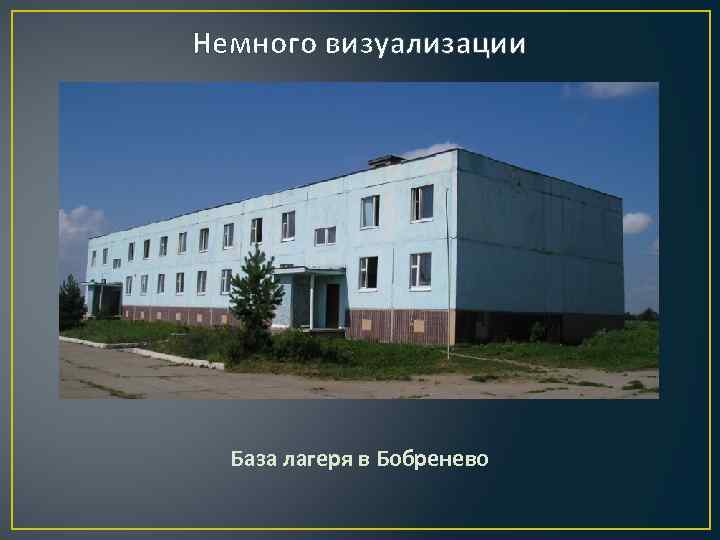 Немного визуализации База лагеря в Бобренево 